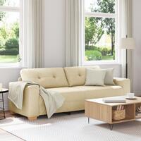 Sofa Creme Polyester Medium Aftagelige betræk Cremefarvet sofa