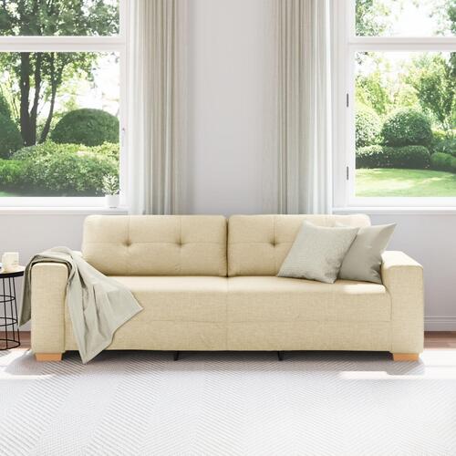 Sofa Creme Polyester Medium Aftagelige betræk Cremefarvet sofa