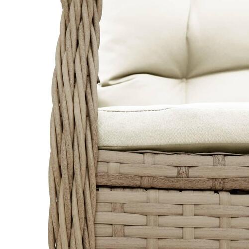 Spisebordssæt til haven 5 dele med hynder polyrattan beige