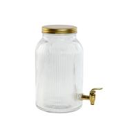Vandbeholder Home ESPRIT Gylden Metal Krystal 5,5 L 18 x 23,5 x 30 cm