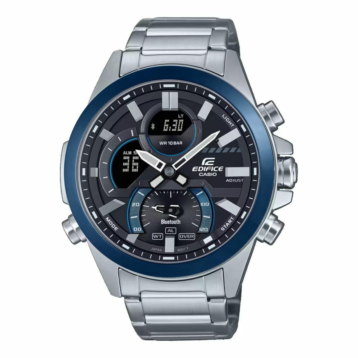 Casio Edifice ECB-30DB-1AEF herreur - sort/sølv, rustfrit stål