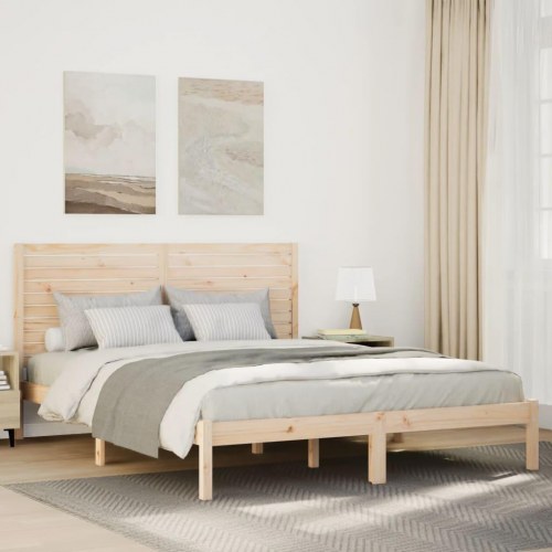 Ekstra lang sengeramme i massivt fyr 140×220 cm - med hovedgærde