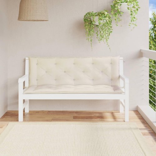 Hyndesæt til havebænk 2 stk. 150 x 50 x 7 cm - cremefarvet