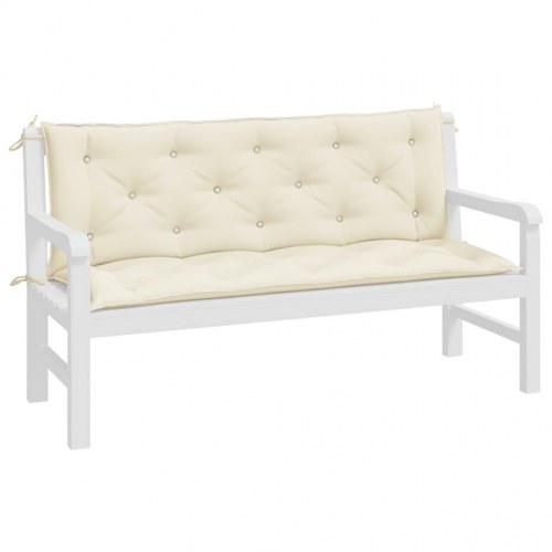 Hyndesæt til havebænk 2 stk. 150 x 50 x 7 cm - cremefarvet