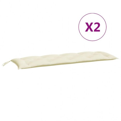 Hyndesæt til havebænk 2 stk. 150 x 50 x 7 cm - cremefarvet