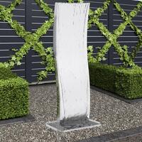 Havespringvand med pumpe 130 cm buet rustfrit stål