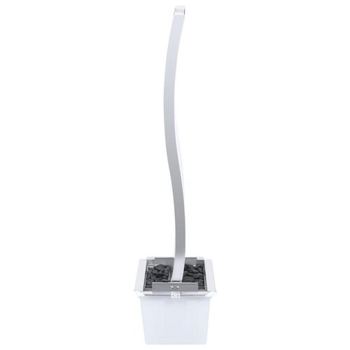 Havespringvand med pumpe 130 cm buet rustfrit stål