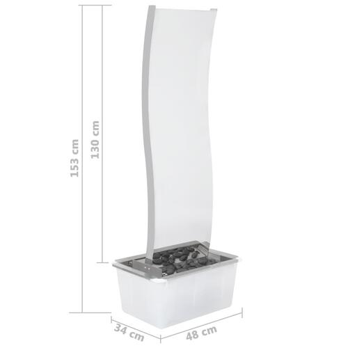 Havespringvand med pumpe 130 cm buet rustfrit stål