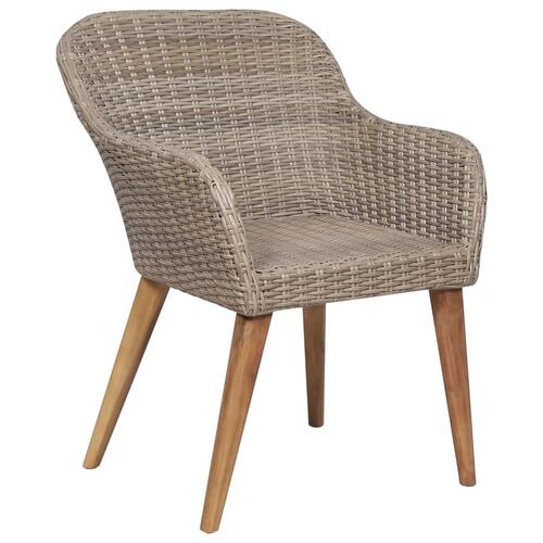 Udendørs spisebordssæt 9 dele med hynder polyrattan