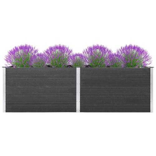 Hævet plantekasse 300x50x91 cm WPC grå