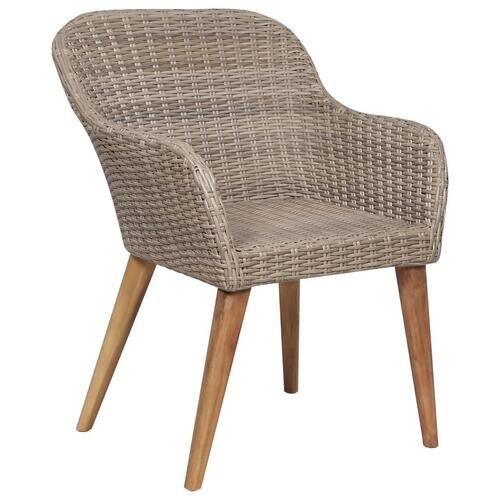 Spisebordssæt til haven 9 dele polyrattan brun