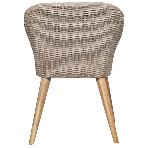 Spisebordssæt til haven 9 dele polyrattan brun