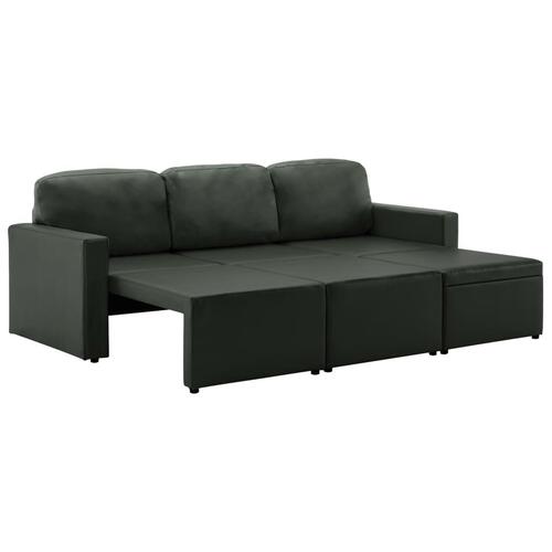 3-personers sovesofa modulær kunstlæder grå