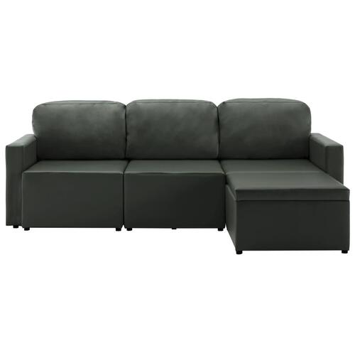3-personers sovesofa modulær kunstlæder grå