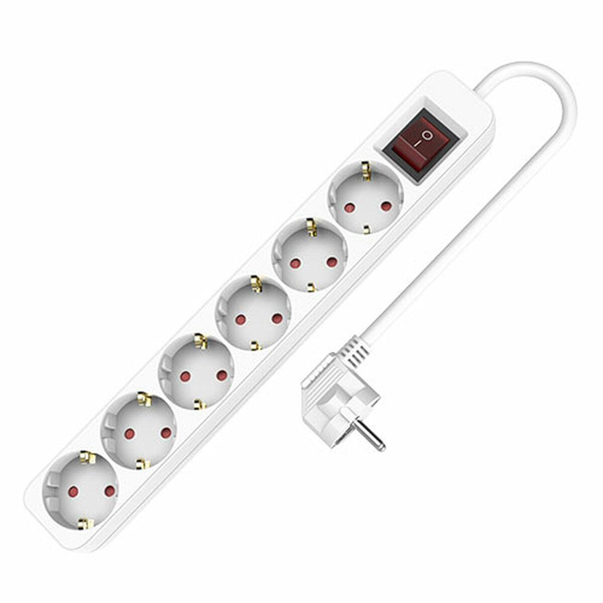 Stikdåse - 6 udtag med kontakt TM Electron (1,5 m)