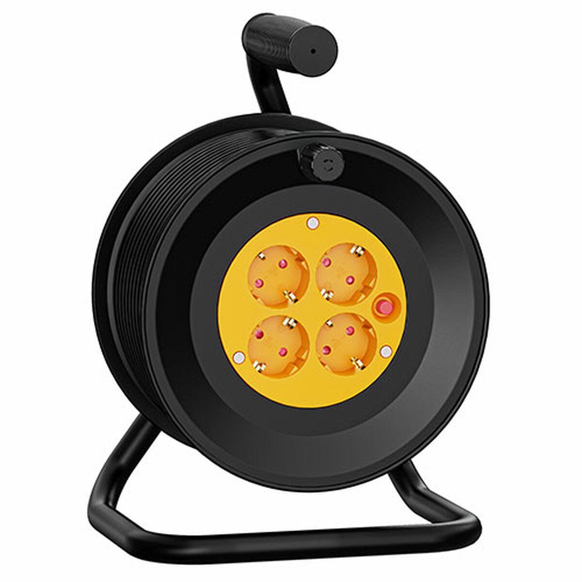 TM Electron kabeltromle 25 m - 4 udtag, 3 x 1,5 mm