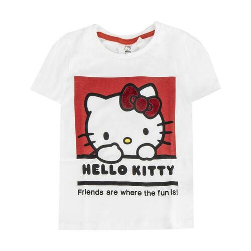 Børne Kortærmet T-shirt Hello Kitty Hvid 6 år