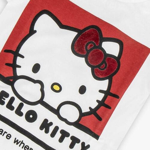 Børne Kortærmet T-shirt Hello Kitty Hvid 8 år