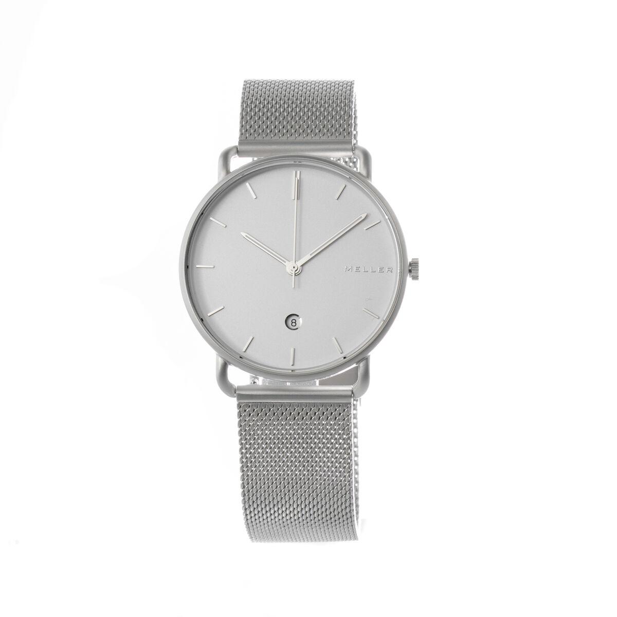 Meller unisex armbåndsur 9P-2SILVER - Ø 39 mm, sølv