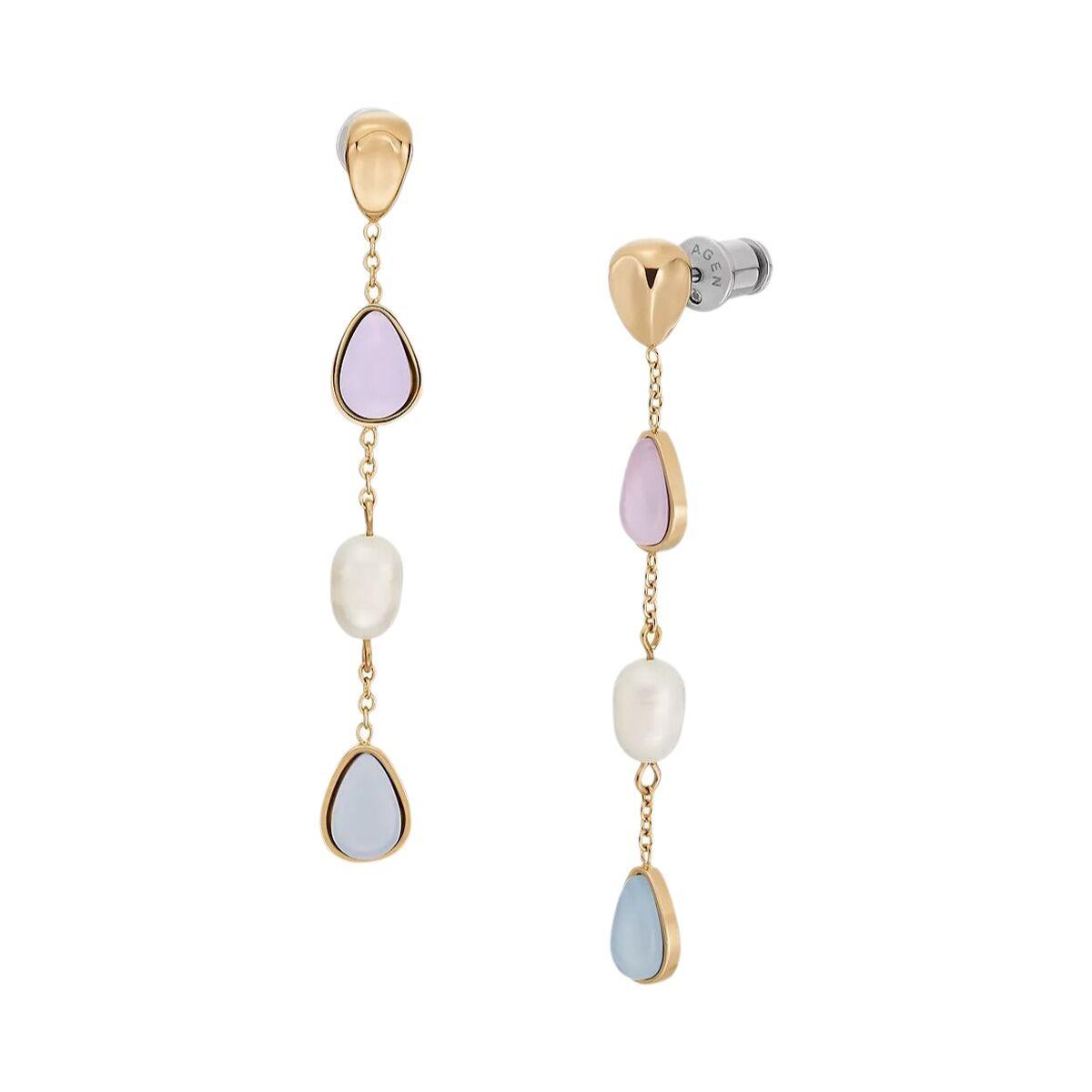 Skagen øreringe til kvinder SKJ1717710 - gylden rustfrit stål