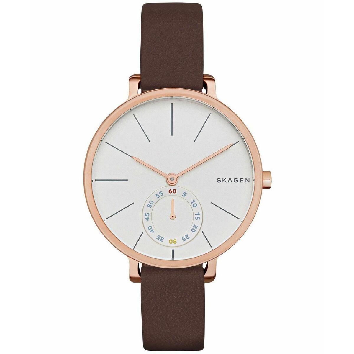 Skagen dameur SKW2356, 34 mm - brun læderrem
