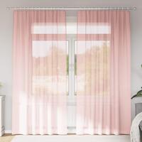 Voile-gardiner med løkker 2 stk. 140x225 cm lyserød