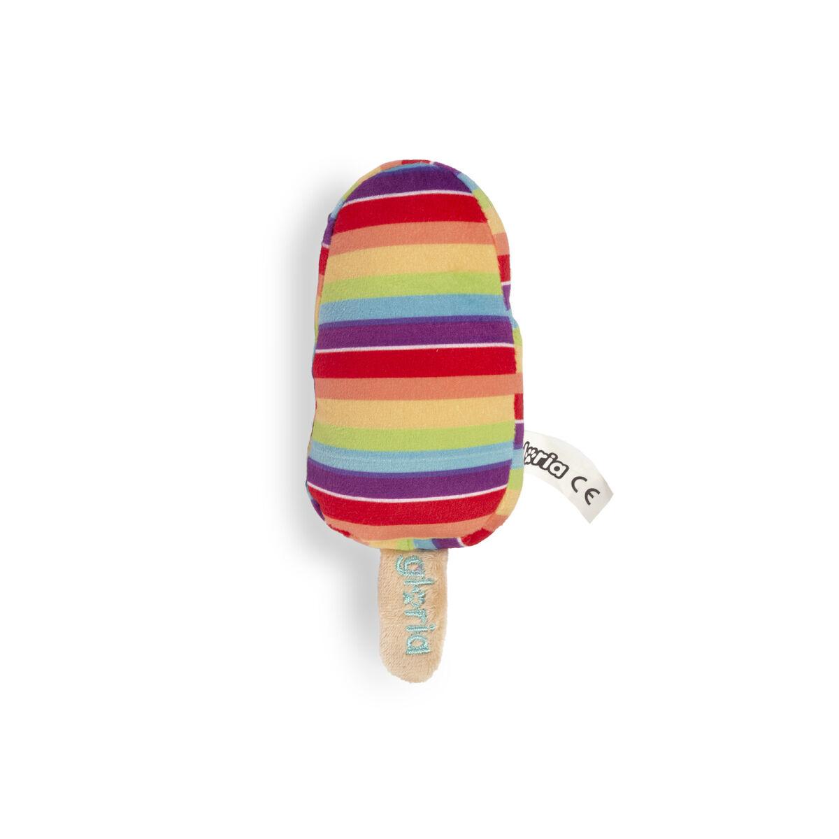 Gloria hundelegetøj - plysbamse RAINBOW, hvid - polyester/polypropylen, med lyd