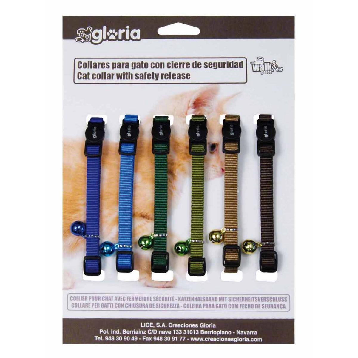 Gloria kattehalsbånd Fashion - Multifarvet, glat (6 stk.)