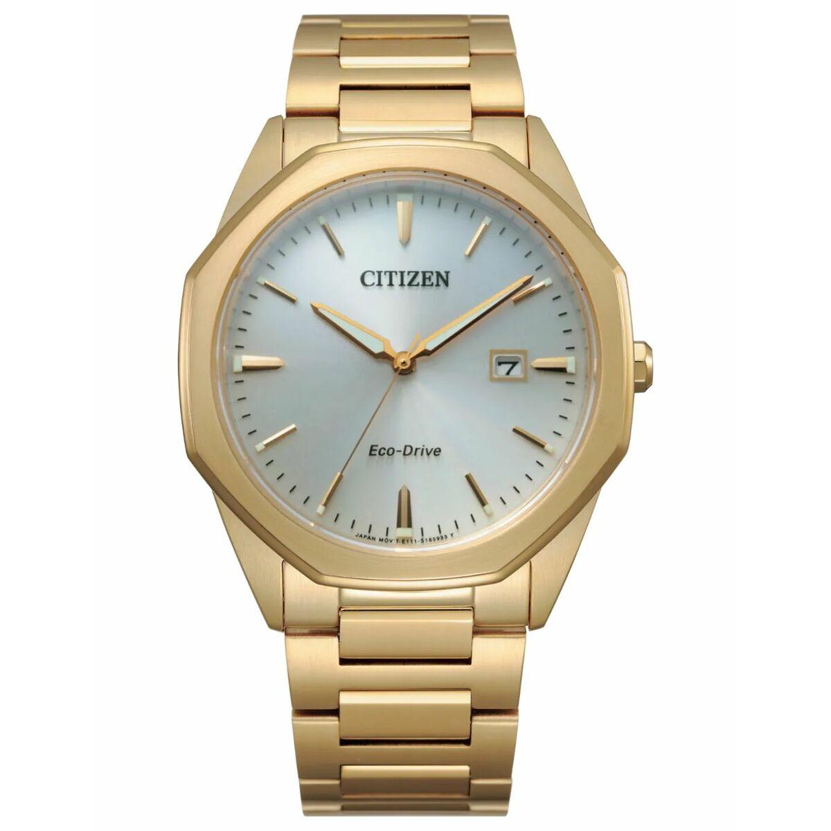 Citizen herreur BM7492-57A - Hvid skive, Ø 40 mm, guldfarvet stål