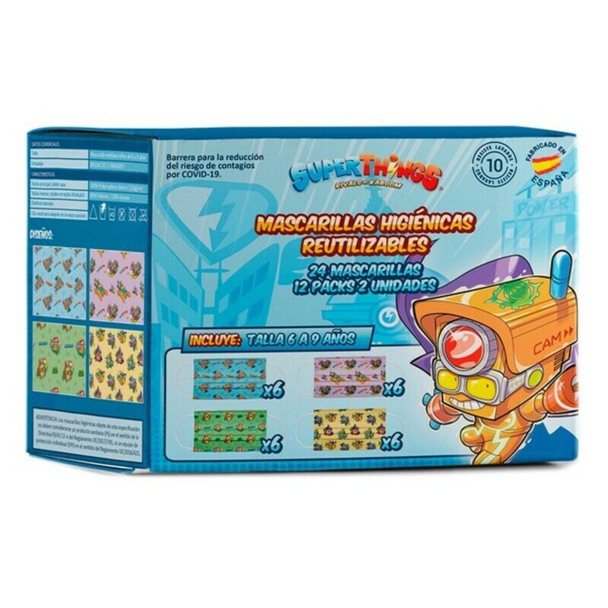 Safta hygiejniske masker til børn 6-9 år - 24 stk., multifarvet (str. M)