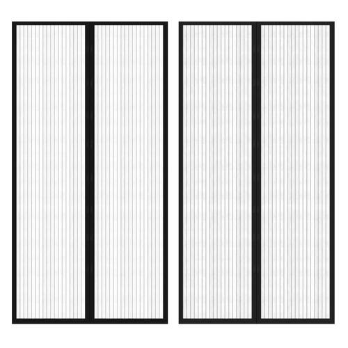 Dørgardin insektnet magnetisk 2 stk. 210 x 100 cm sort (OUTLET A)