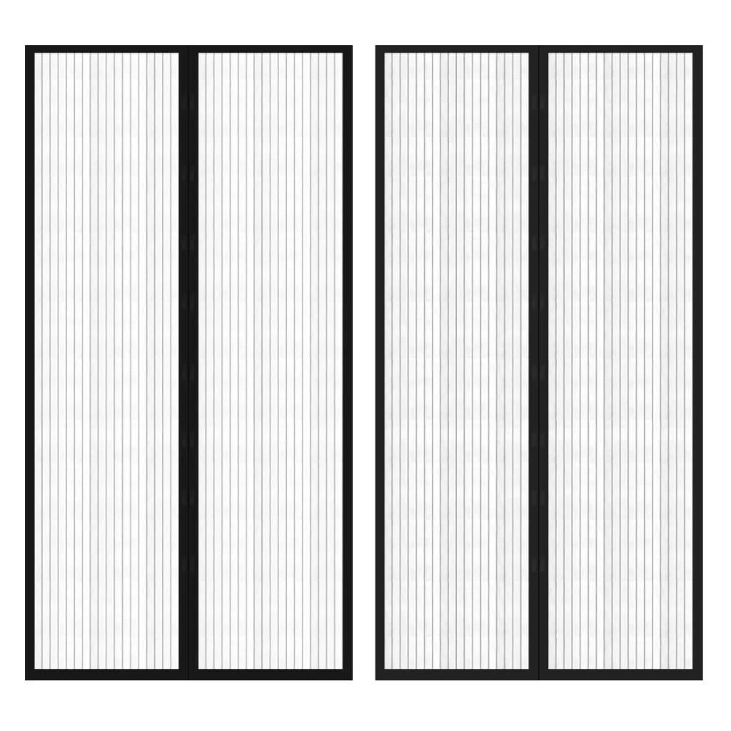 Dørgardin insektnet magnetisk 2 stk. 210 x 100 cm sort