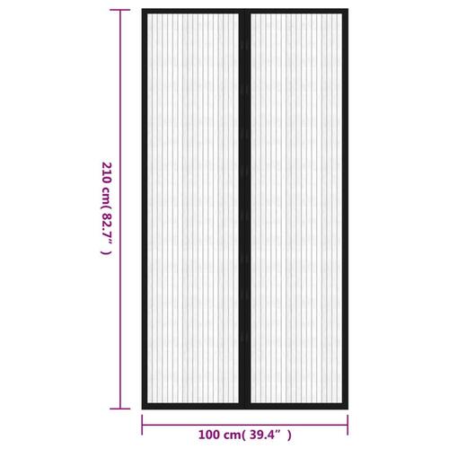 Dørgardin insektnet magnetisk 2 stk. 210 x 100 cm sort (OUTLET A)