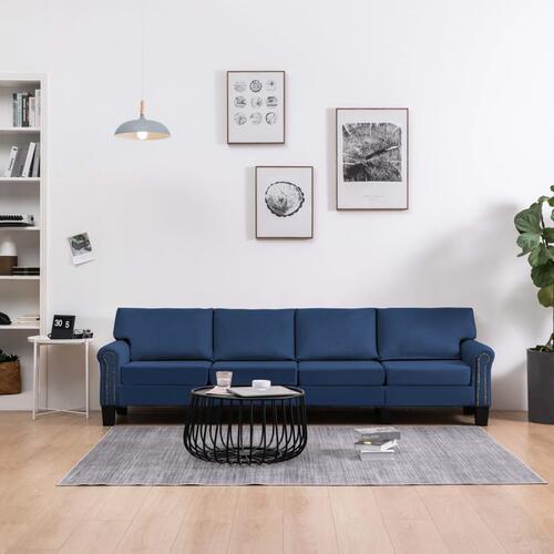 4-personers sofa stof blå
