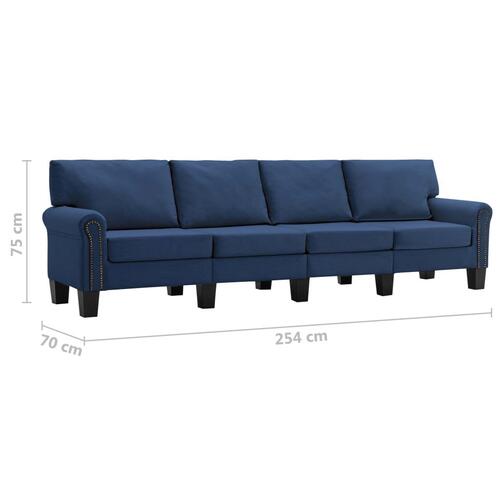 4-personers sofa stof blå