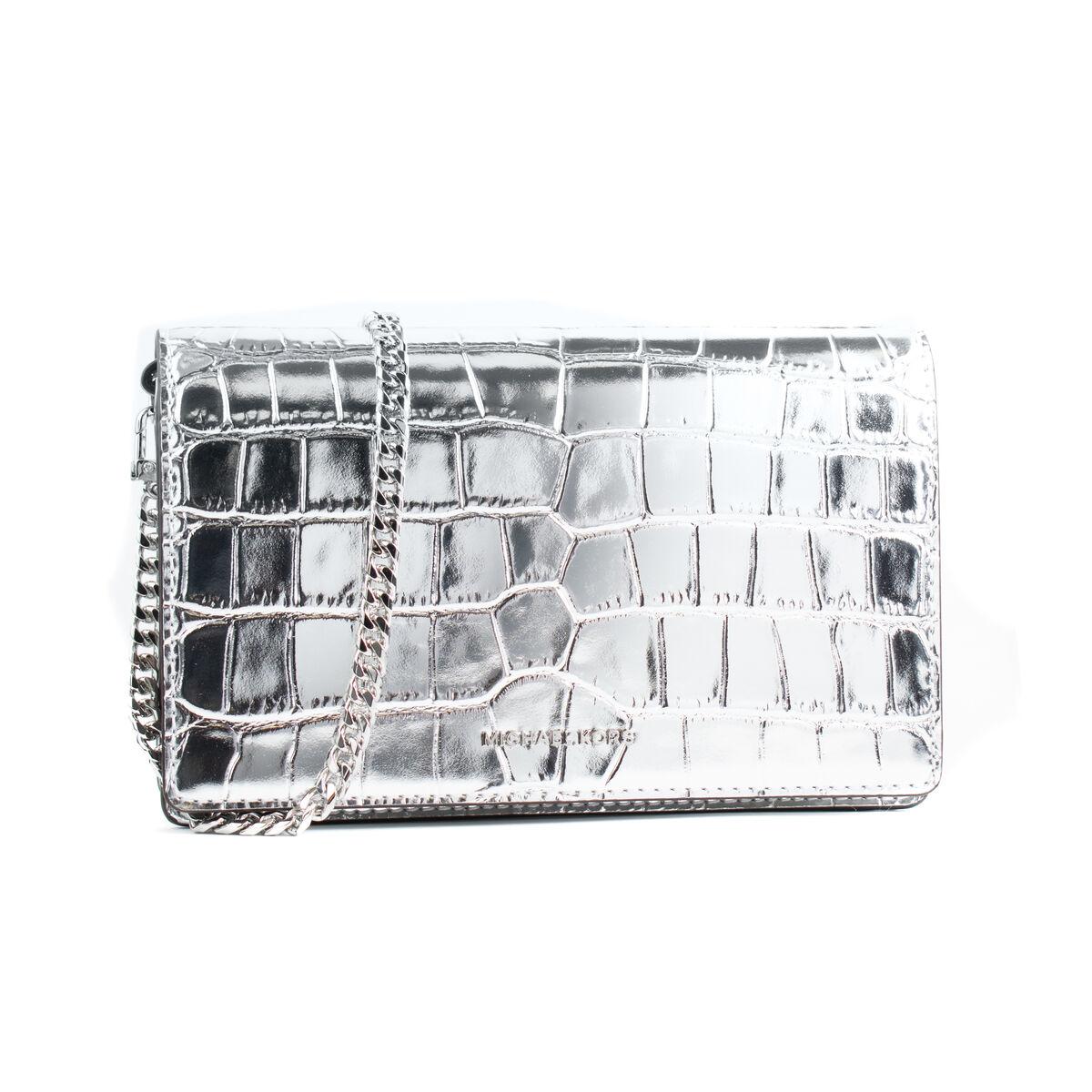 Crossbody taske Michael Kors - grå/sølv, 22 × 14 × 6 cm