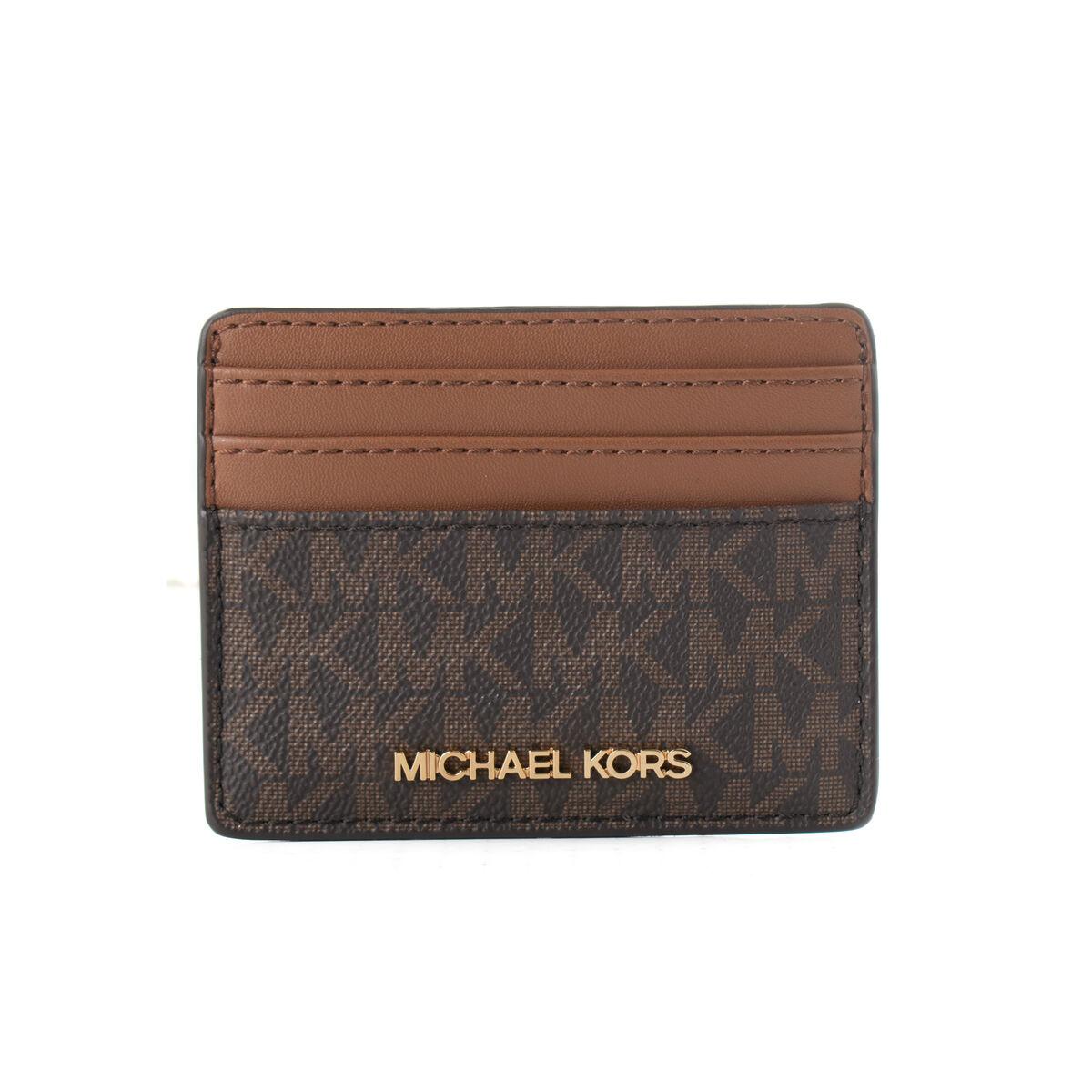 Michael Kors kortholder til damer - brun kanvas (35F8GTVD3B)