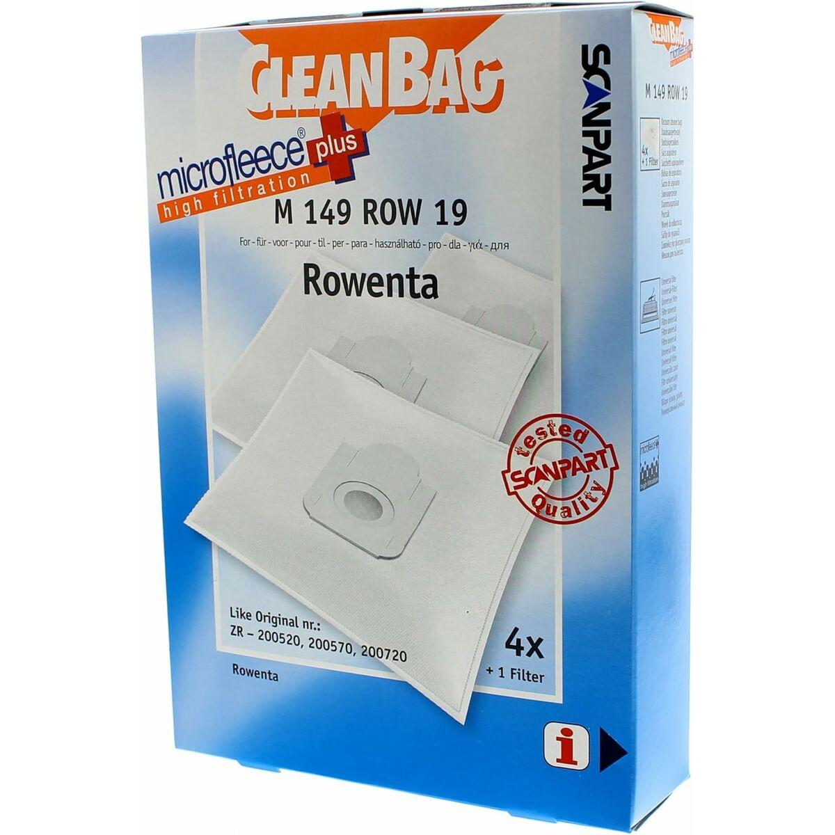 Scanpart CleanBag M 149 ROW 19 støvsugerposer til Rowenta - 4 stk.