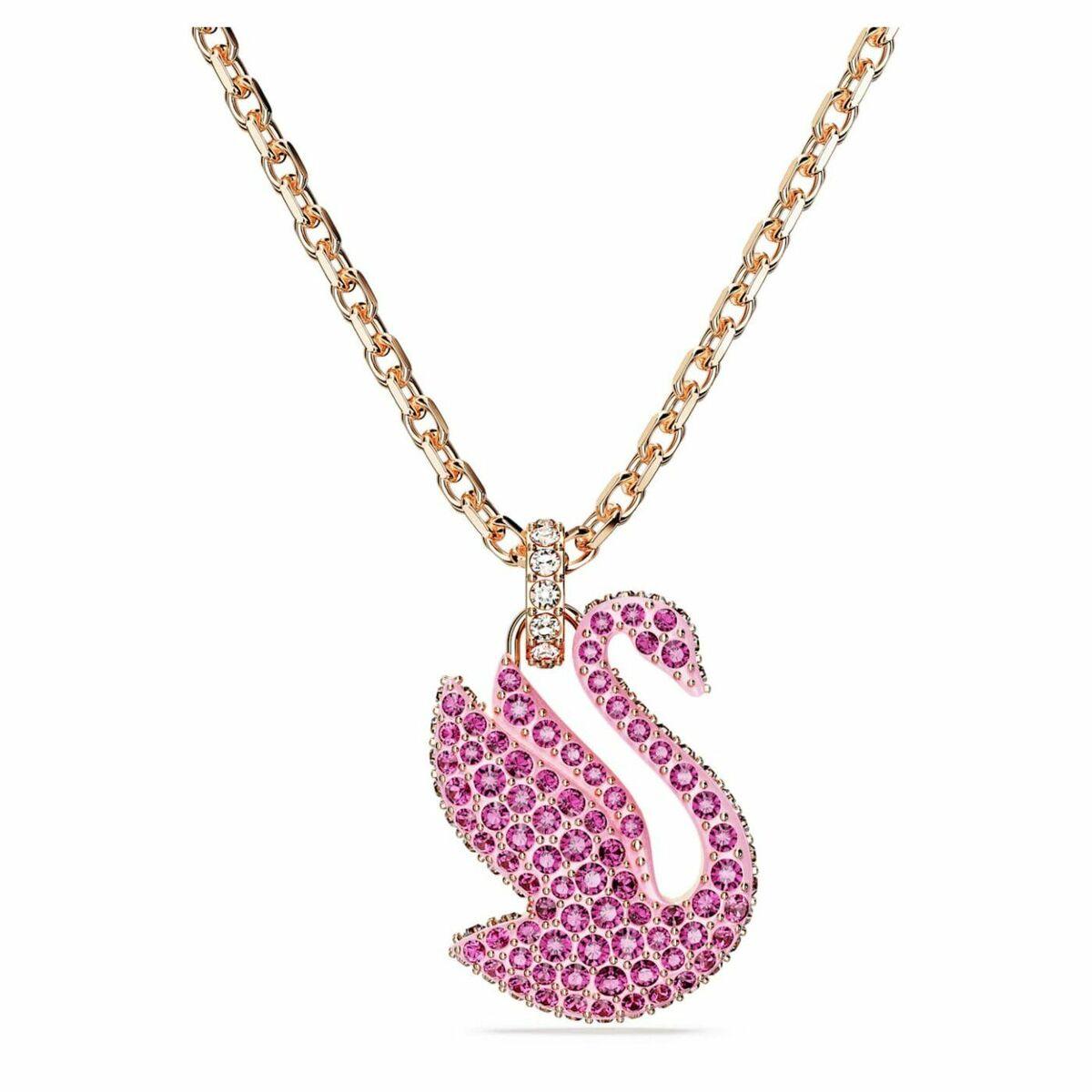 Swarovski halskæde til kvinder, pink - 38 cm (5660028)