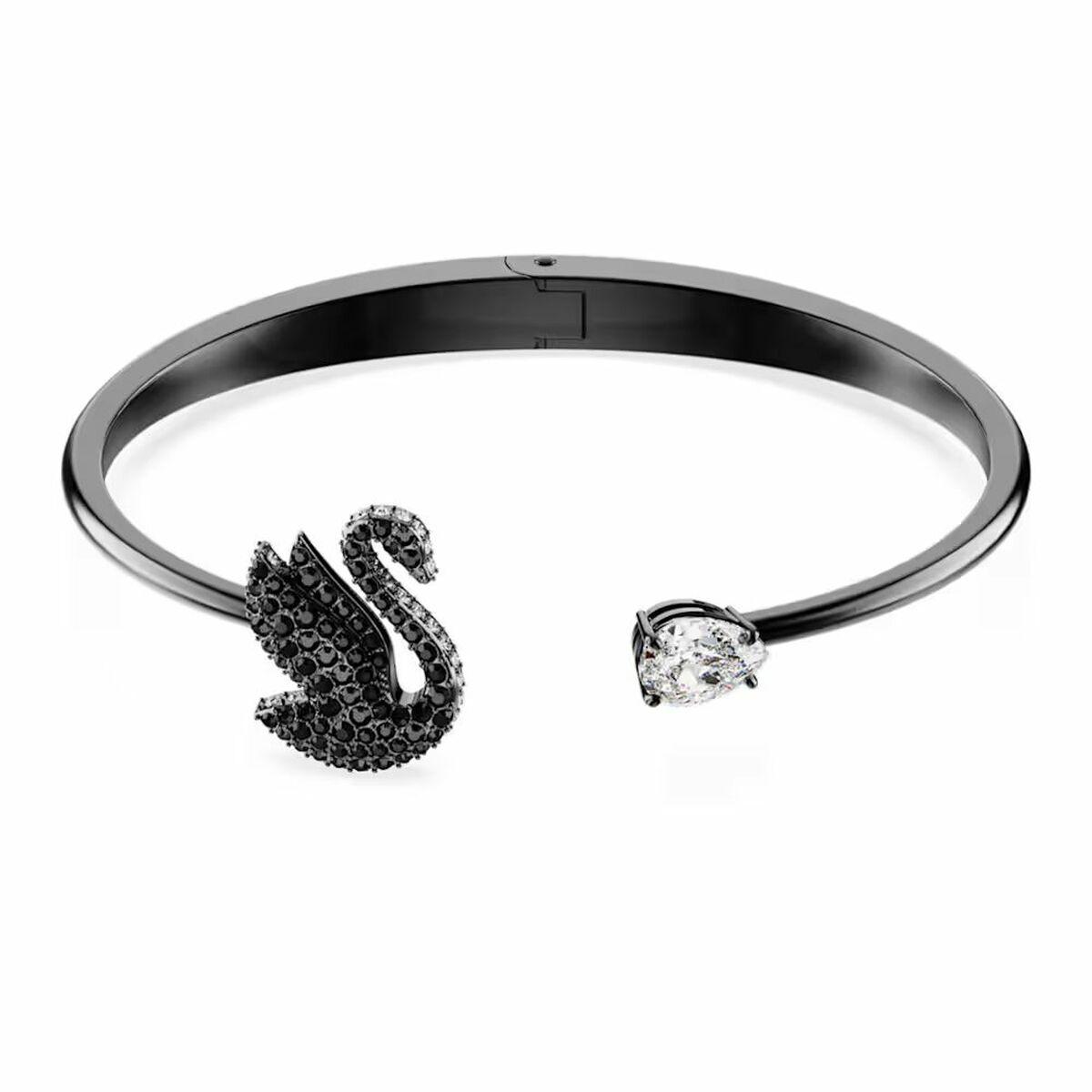 Swarovski armbånd til kvinder, sort rustfrit stål, 17 cm (5688746)