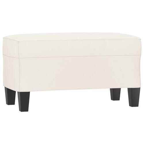 Bænk 70x35x41 cm kunstlæder cremefarvet