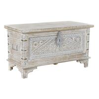 Kiste DKD Home Decor 88 x 40 x 45 cm Hvid Kobber Mangotræ