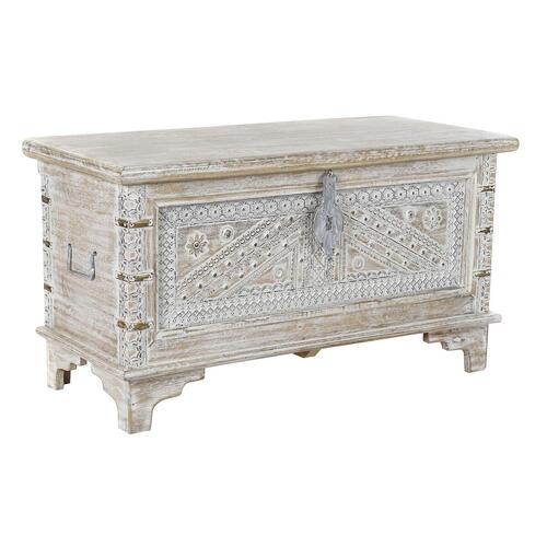 Kiste DKD Home Decor 88 x 40 x 45 cm Hvid Kobber Mangotræ