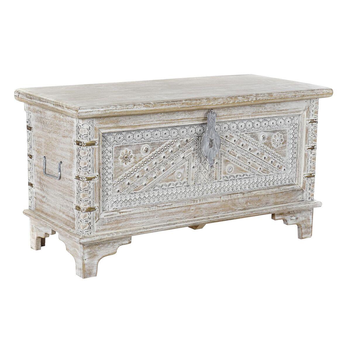 Kiste DKD Home Decor 88 x 40 x 45 cm Hvid Kobber Mangotræ