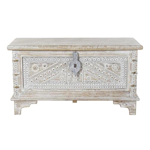 Kiste DKD Home Decor 88 x 40 x 45 cm Hvid Kobber Mangotræ
