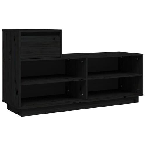 Skoreol 110x34x61 cm massivt fyrretræ sort (OUTLET A)