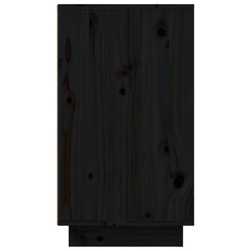 Skoreol 110x34x61 cm massivt fyrretræ sort (OUTLET A)