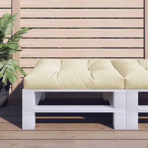 Pallehynde 80x80x12 cm stof cremefarvet