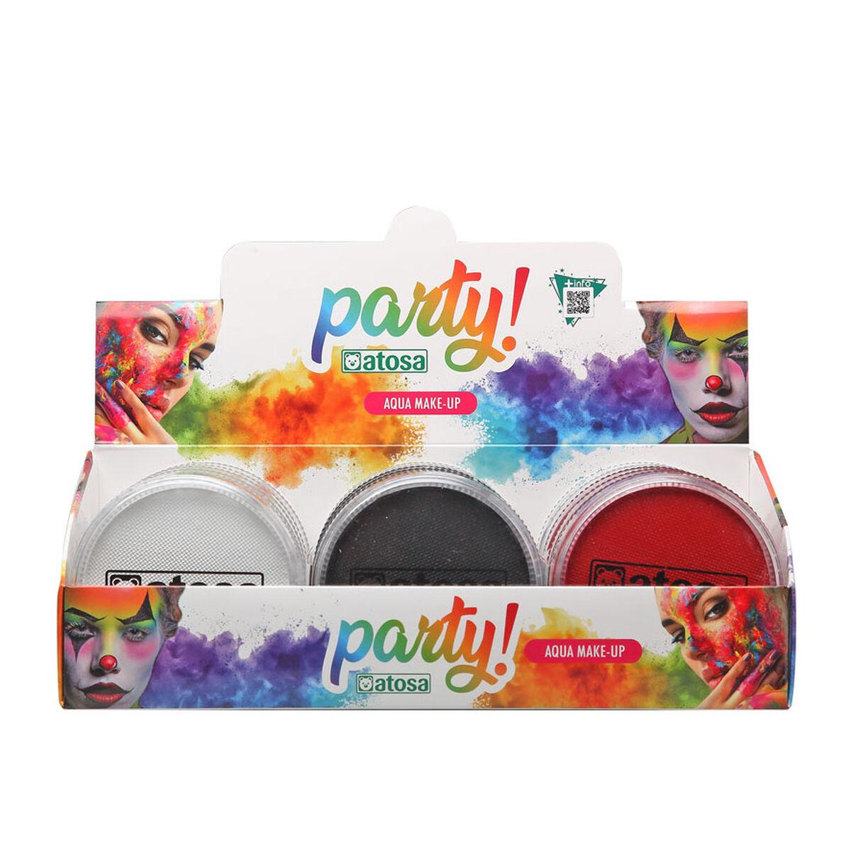 Ansigtsfarve - Hvid, Sort og Rød (10 enheder)