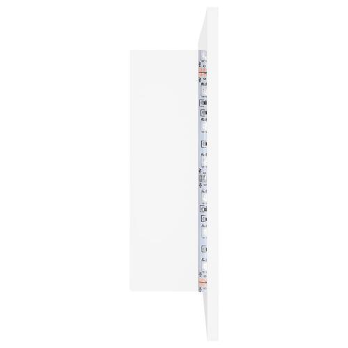 Badeværelsesskab m. spejl og LED-lys 80x12x45 cm akryl hvid (OUTLET C)